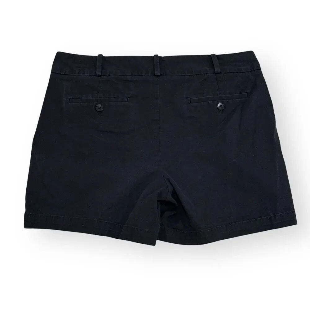 Talbots Chino Shorts Women Size 8 Black Cotton Blend 5